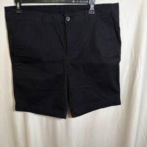 Roundtree & Yorke Shorts Mens 38 Black Flat Front 9" Inseam NWT